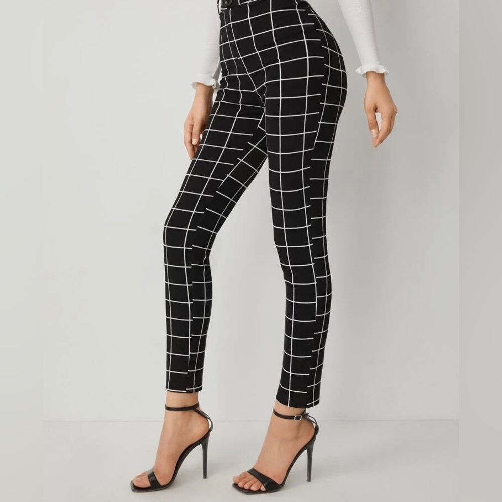 High Waisted Plaid Pants